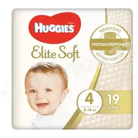 Huggies elite soft podguznikler 4, 8-14 kg, 19 sany Huggies 