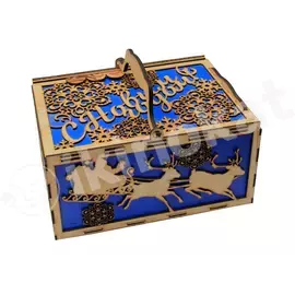 Подарочная коробка "с новым годом!" (синий фон) Kaskad (каскад) 