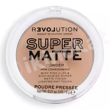 Makeup revolution super matte pressed powder beige ýüz üçin kompaktly mat pudra Revolution 