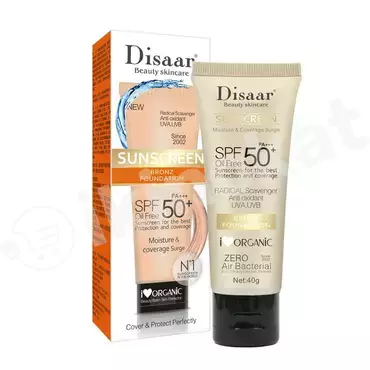 Солнцезащитный тональный крем disaar spf 50+, 40г Disaar 