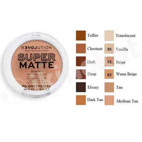 Компактная матирующая пудра makeup revolution super matte pressed powder vanilla Revolution 