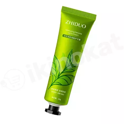 Zhiduo green tea gök çaý ekstraktly el üçin tekizleýji krem. Zhiduo 