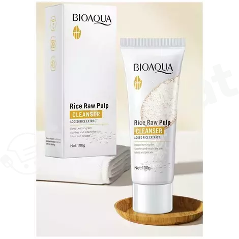 ​bioaqua tüwi ekstraktly ýüz üçin arassalaýjy serişde rice raw pulp cleanser 100 g . Bioaqua 