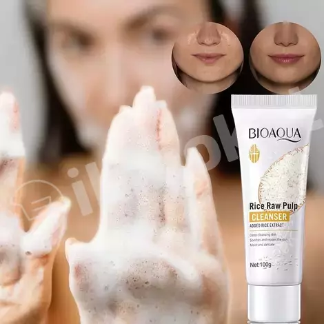 ​bioaqua tüwi ekstraktly ýüz üçin arassalaýjy serişde rice raw pulp cleanser 100 g . Bioaqua 