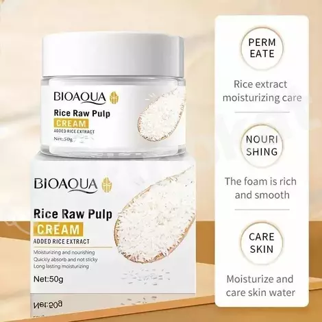 ​bioaqua tüwi ekstraktly ýüz üçin krem, rice raw pulp cream, 50 г Bioaqua 