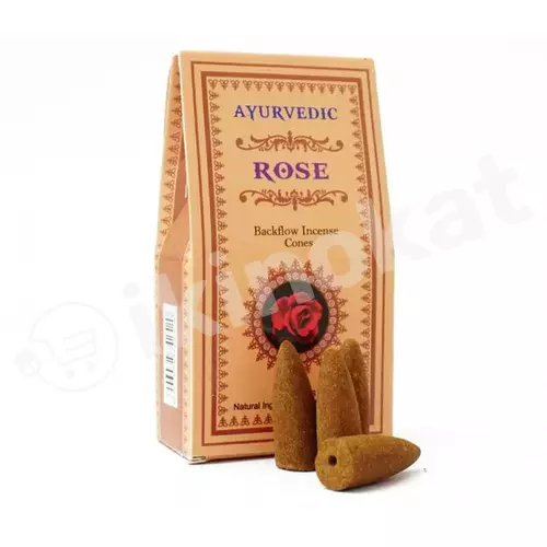 Ароматический конус "rose" (падающий дым) Ayurvedic 