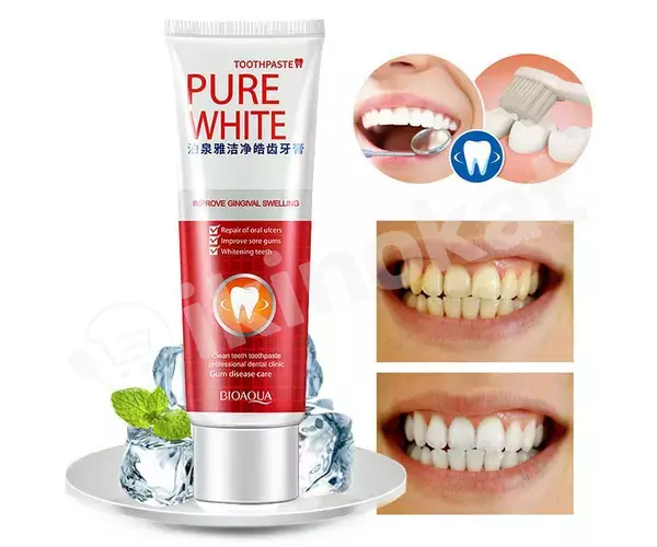 Зубная паста с экстрактом клюквы «bioaqua tootpaste pure white», 120 гр Bioaqua (био аква) 