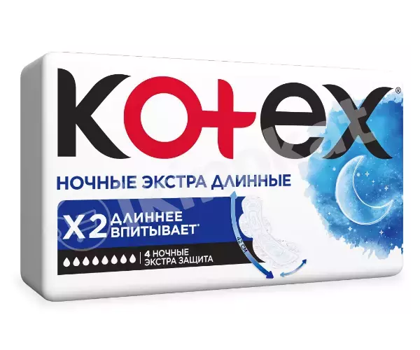 Прокладки гигиенические kotex night extra long, 4 шт Kotex 