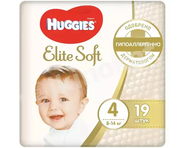 Подгузник  huggies elite soft (4) 8-14 кг, 19 шт Huggies 