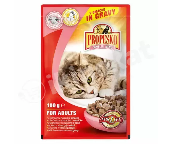 Влажный корм для кошек ''propesko'' с ягненком и курицей 100 гр Propesko 