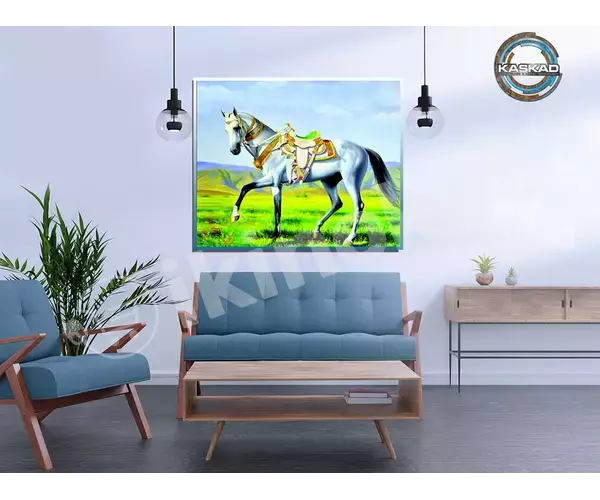 Картина "ахалтекинский конь шагадам" (100х120см) Kaskad (каскад) 