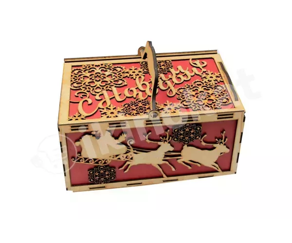Подарочная коробка "с новым годом!" (красный фон) Kaskad (каскад) 