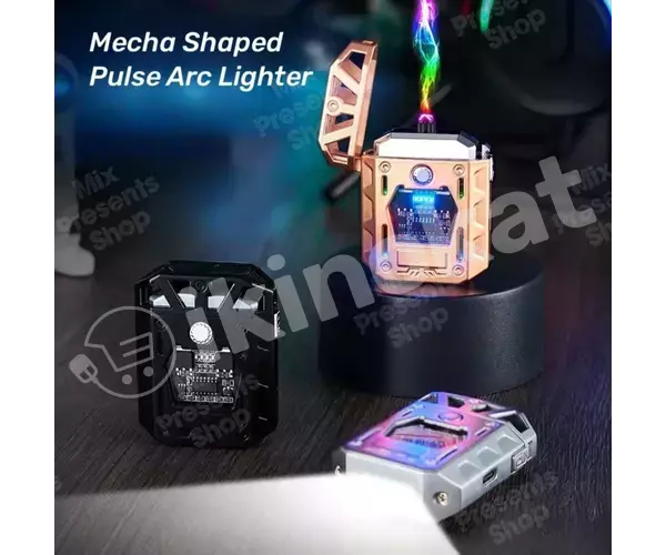 Зажигалка электронная arc "mecha style" с фонариком  