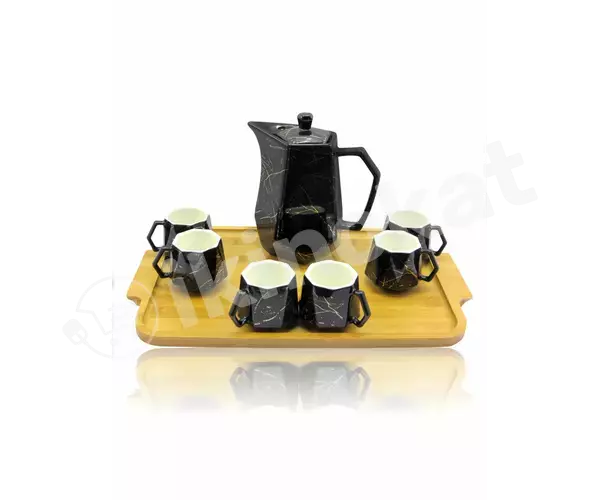 Чайный набор черный 8pcs с бамбуковым подносом  jdс7914-2-h28 Неизвестный бренд 