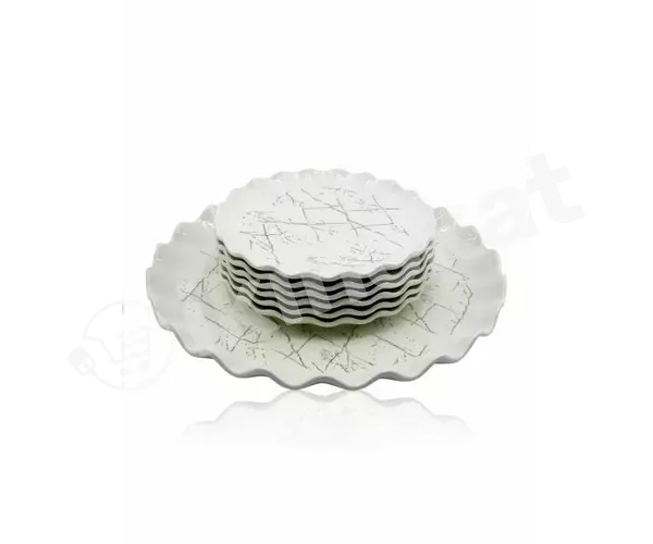 Набор тарелок для торта 7pcs je7106-h28 белый Неизвестный бренд 