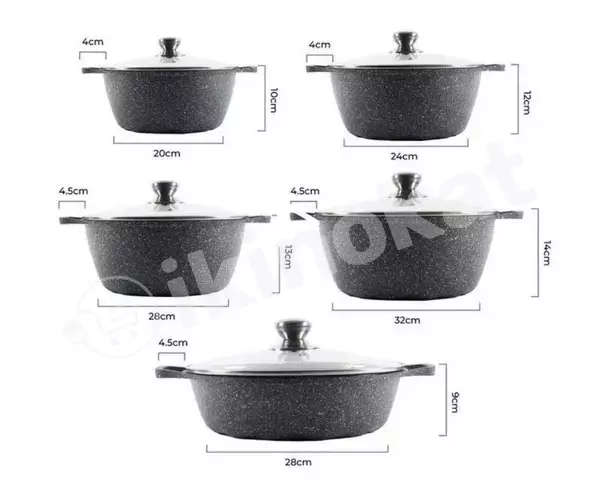 Набор посуды с гранитным покрытием uakeen 10psc vk-540 Uakeen 