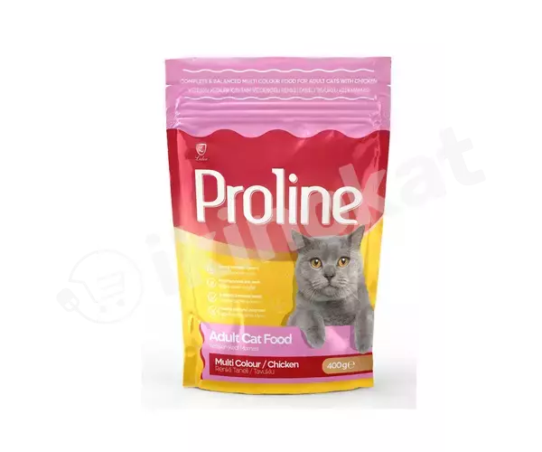 Сухой корм для кошек со вкусом курицы proline adult cat food multi colour chicken 400г Proline 