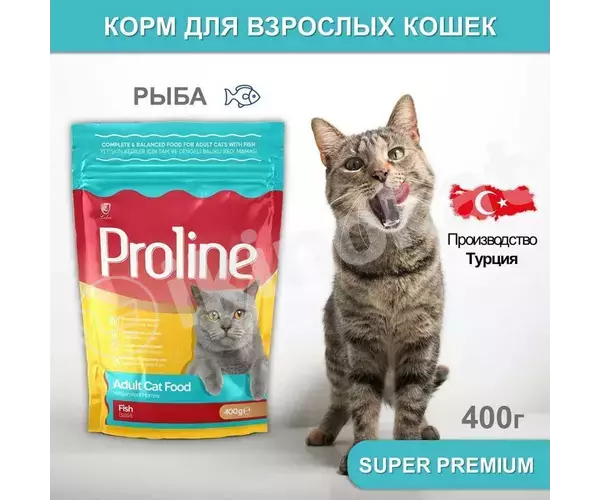 Сухой корм для кошек с рыбой proline adult cat food fish 400г Proline 