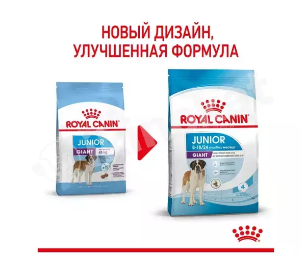 Сухой корм royal canin giant junior для щенков крупных пород от 8 месяцев до 2 лет, 15кг Royal canin 