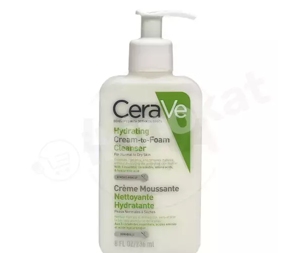 Пенка для умывания cerave hydrating cream-to-foaming cleanser, 236мл Cerave  