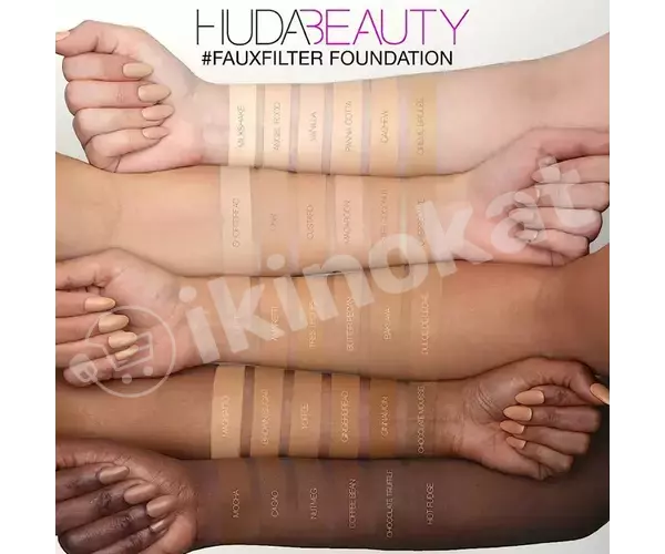Huda beauty fauxfilter luminous matte foundation №100b ýüz üçin ýarym matt tonal kremi Huda beauty 