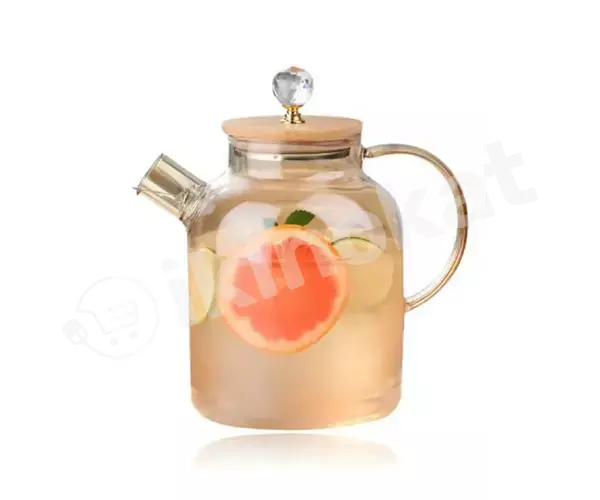 Чайник заварочный золотой железноя крышка с бриллиантом teapot 1800 ml tpzj-30  