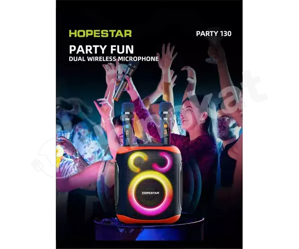 Party 130-hopestar 12" hp-130 stoluň üstünde goýulýan audio kolonka+2 mikrofon Hopestar 