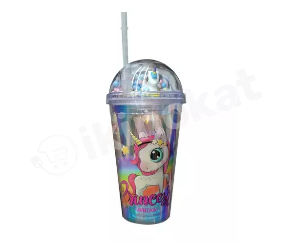 Детский стакан "пони" с трубочкой, 500мл sdst-0004 Неизвестный бренд 