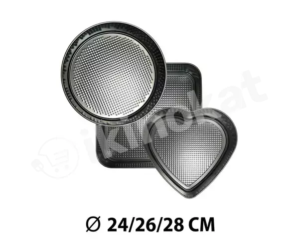 Набор форм для выпечки сердце 3pcs 24/26/28sm f-10 Неизвестный бренд 
