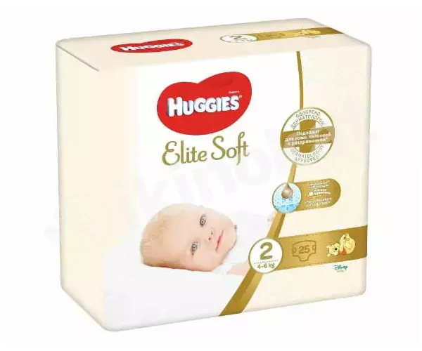 Подгузники huggies elite soft 2, 4-6 кг, 25 шт Huggies 