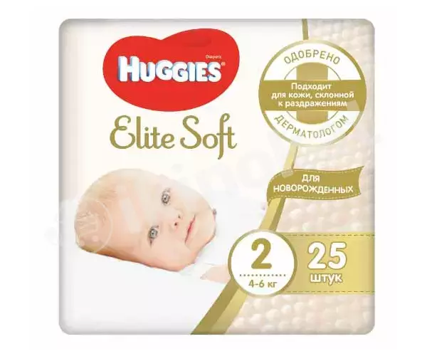 Подгузники huggies elite soft 2, 4-6 кг, 25 шт Huggies 