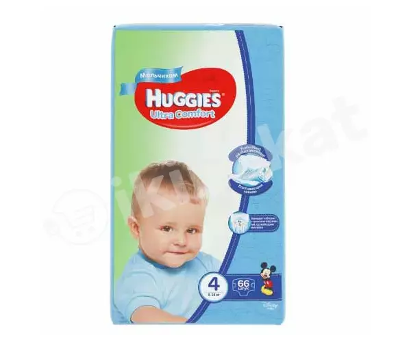 Подгузники на мальчика huggies  ultra comfort mega 4,  8-14кг, 66шт Huggies 