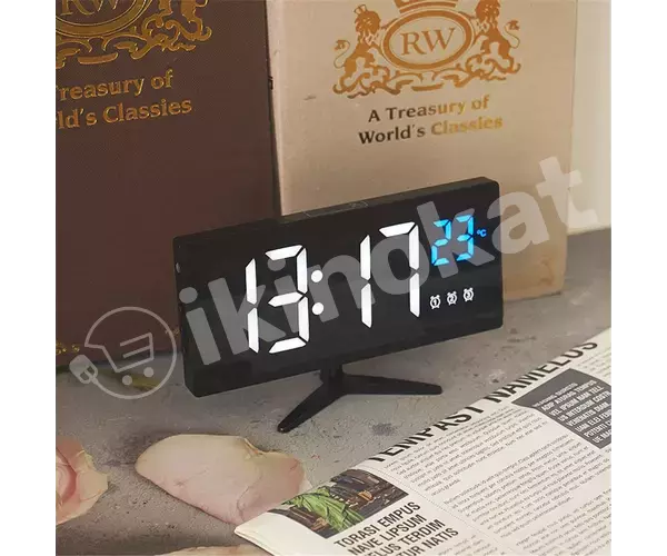 Часы настольные (будильник с термометром) led  